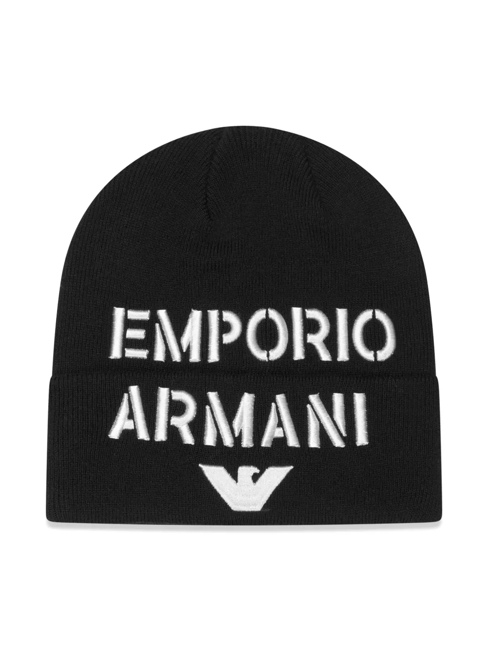 Emporio Ar i Kids Muts met geborduurd logo Zwart