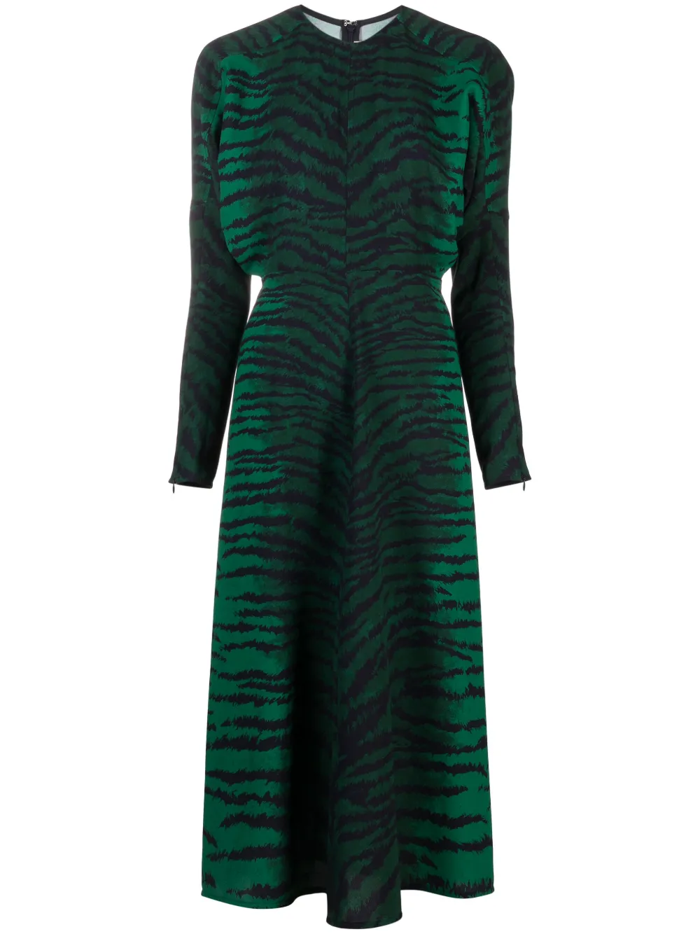 VICTORIA BECKHAM DOLMAN TIGER-PRINT MIDI DRESS