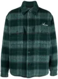 AMIRI embroidered-logo plaid-patterned shirt jacket - Green