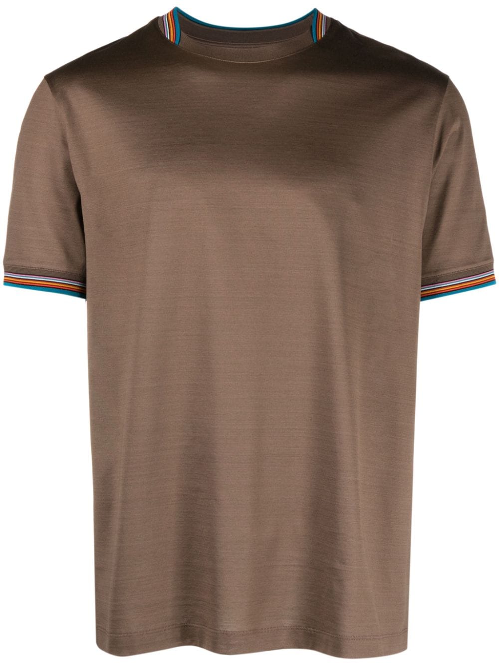 Paul Smith Stripe-detailed Cotton T-shirt In Neutrals