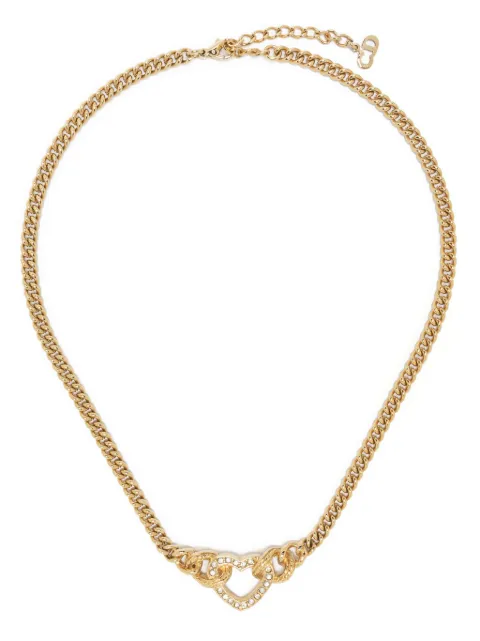 Christian Dior Pre-Owned 1990s heart-charm chain necklace