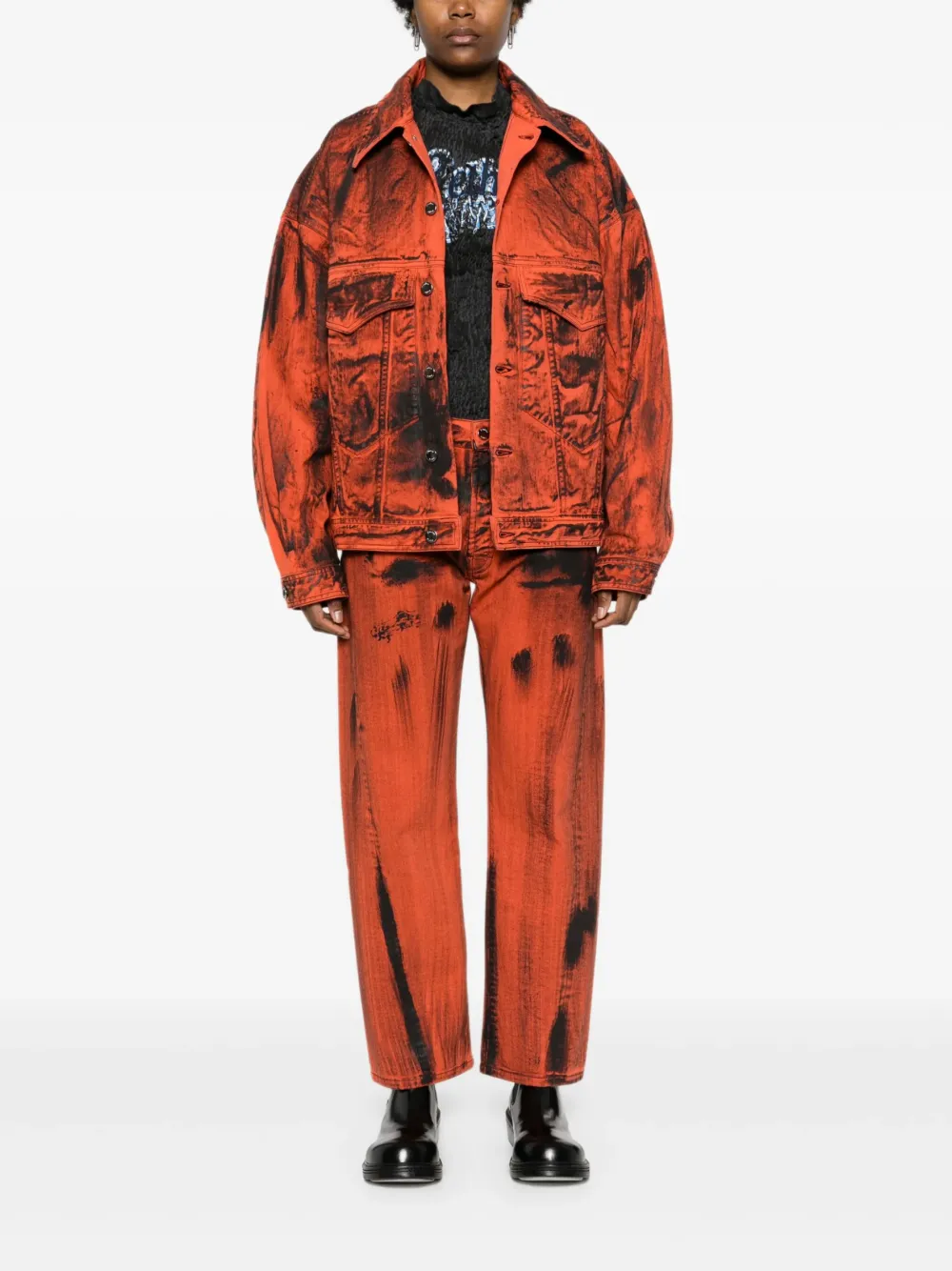  études Studio Side Denim Straight-leg Jeans - Orange 