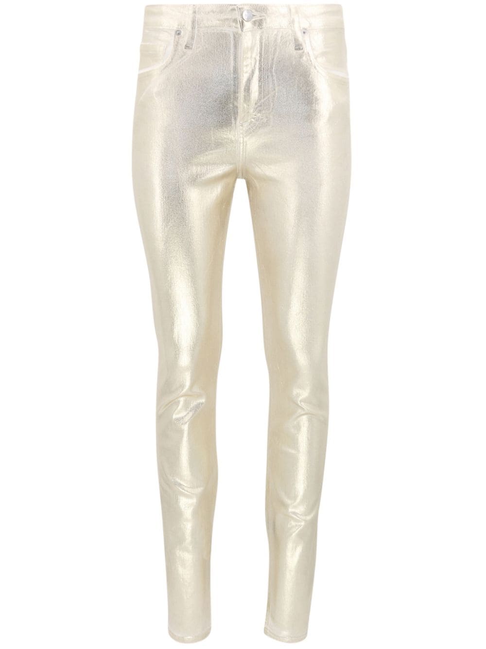 Simkhai Rae High-rise Skinny Jeans In Gold