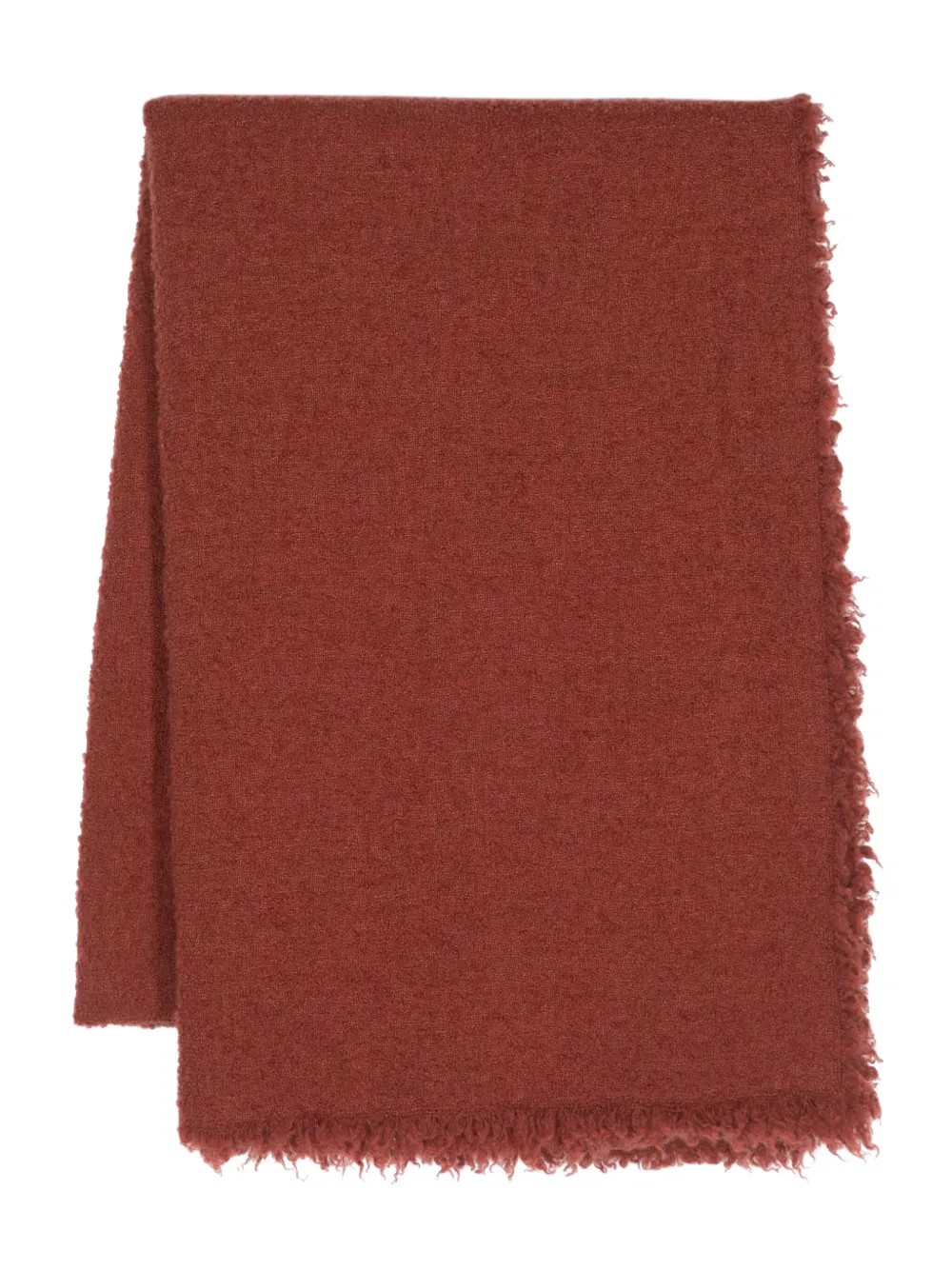 Faliero Sarti Textured-finish Frayed-edge Scarf In Brown