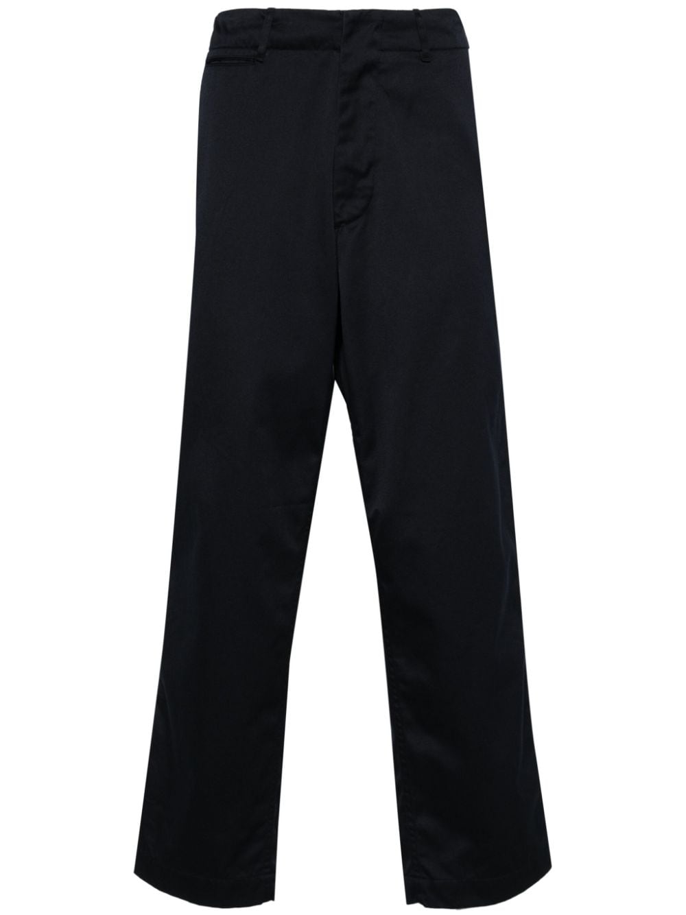 Nanamica Elasticated-waist Wide-leg Cropped Trousers In Blau