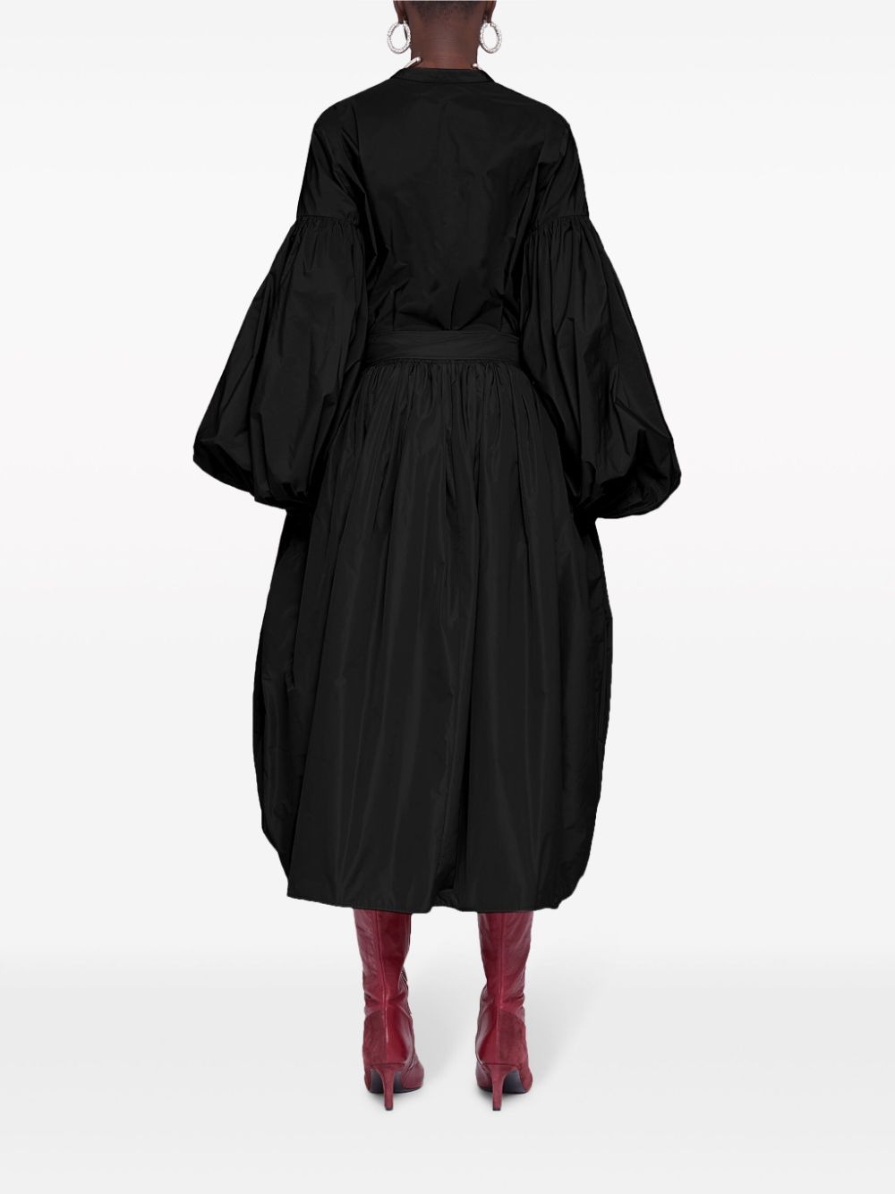 Shop Jil Sander Wrap-design High-waisted Midi Skirt In Black