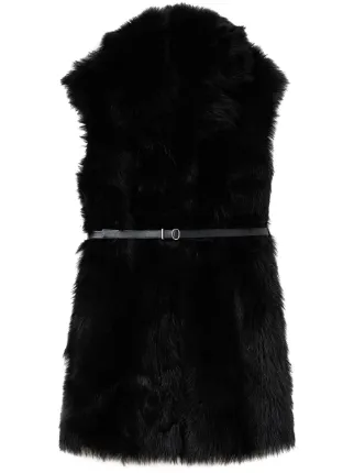 Belted fur vest discount