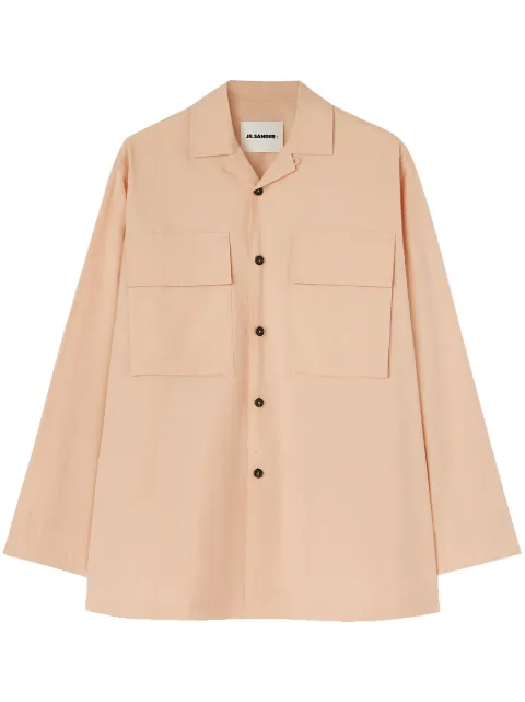 Jil Sander logo-tag cotton shirt