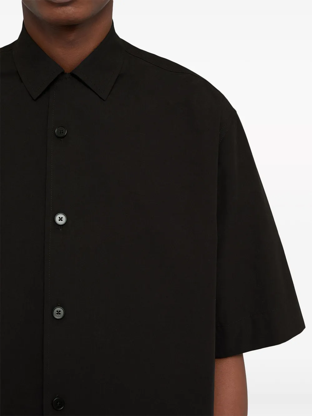 Jil Sander short-sleeve Cotton Shirt | Black | FARFETCH