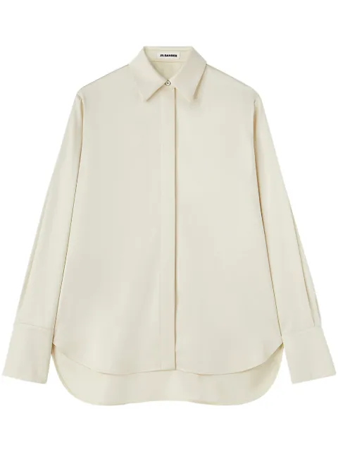 Jil Sander pointed-collar satin shirt