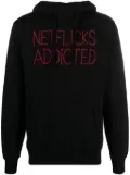 MC2 Saint Barth slogan-embroidered cotton hoodie - Black