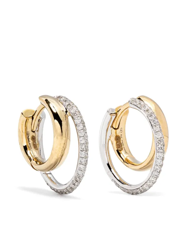 Yvonne Léon 9kt White and Yellow Gold Créoles Hula Hoop