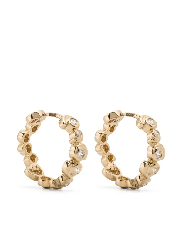 Yvonne Léon 9kt Yellow Gold Escargot Diamond Hoop Earrings
