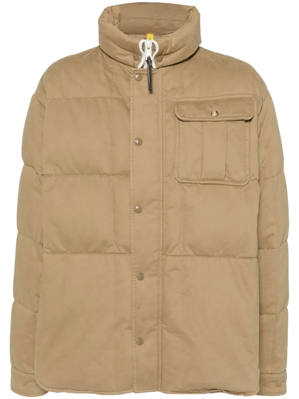 Moncler Gewatteerd donsjack met logopatch Bruin