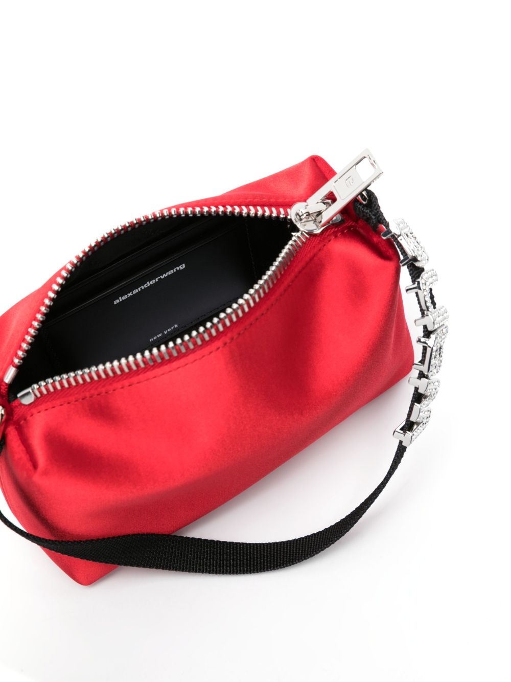Shop Alexander Wang Medium Heiress Satin Shoulder Bag In Red