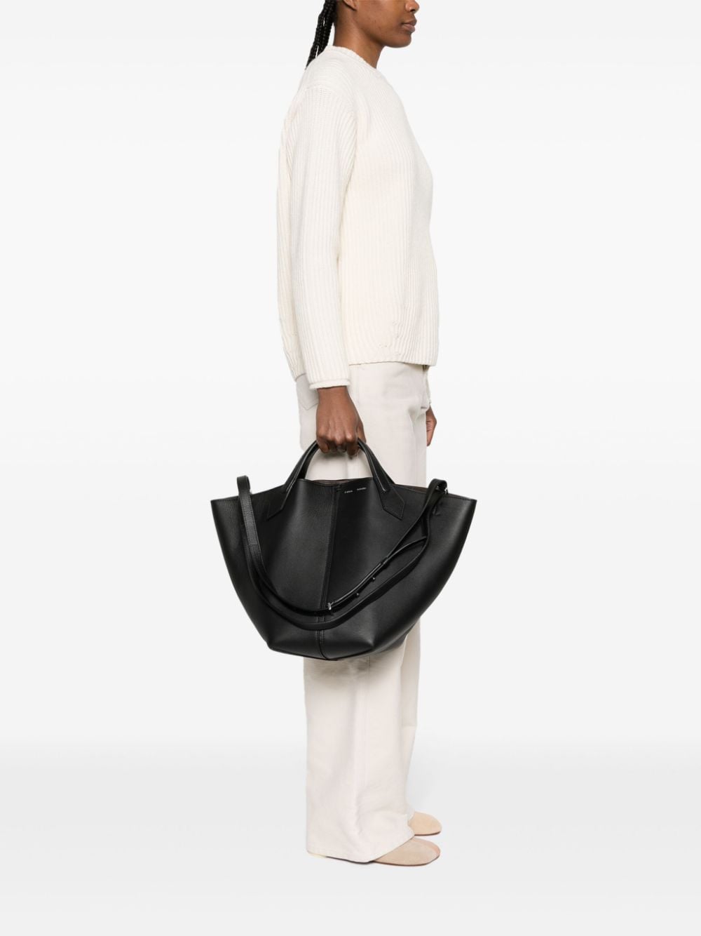 Proenza Schouler large Chelsea leather tote bag - Zwart