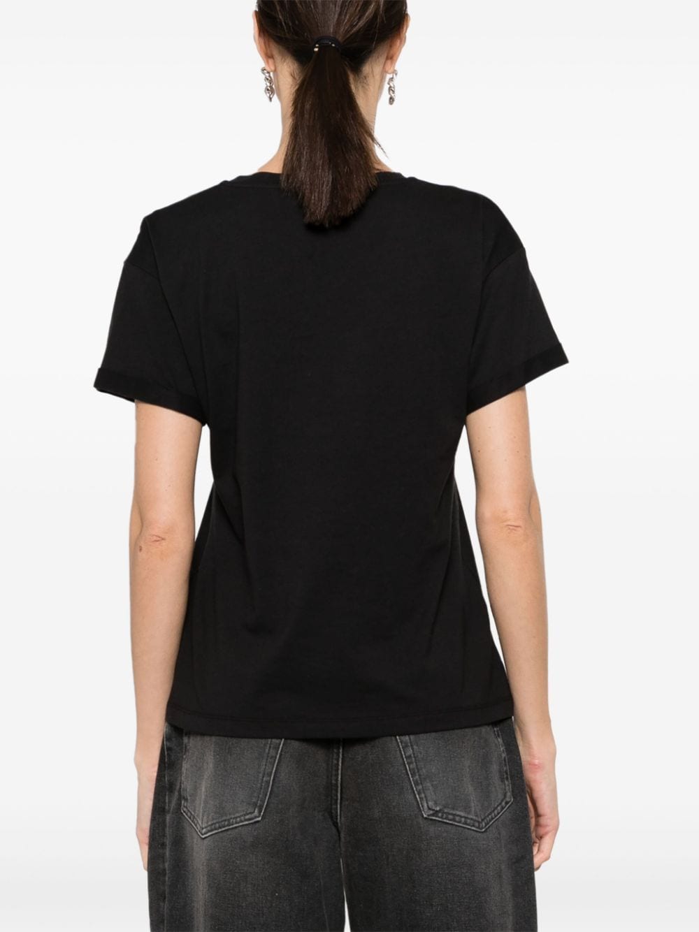 Shop Liu •jo Eco-friendly Cotton T-shirt In Black