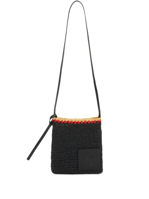 Jil Sander bolsa crossbody de rafia entretejida