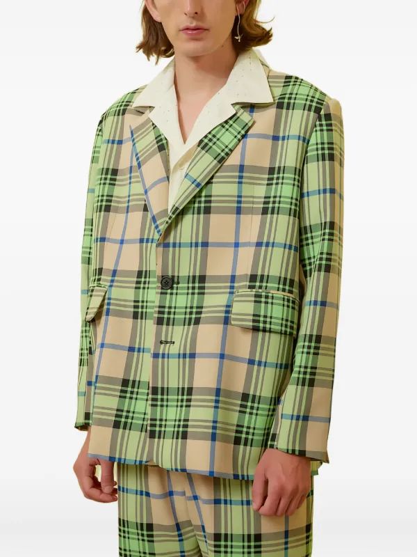 Henrik Vibskov plaid-pattern Shorts | Blue | FARFETCH