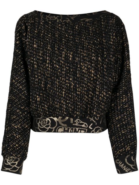 HOT SALE CHANEL 2004 Camellia boucle sweatshirt Women