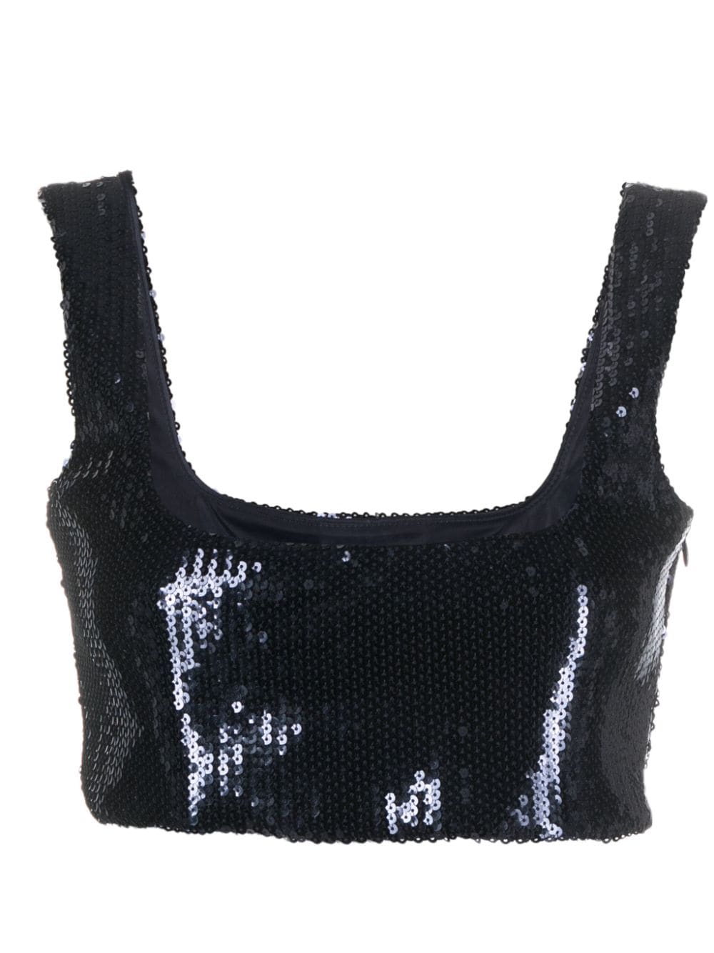 Galvan Sequin-embellished Crop Top In Blau