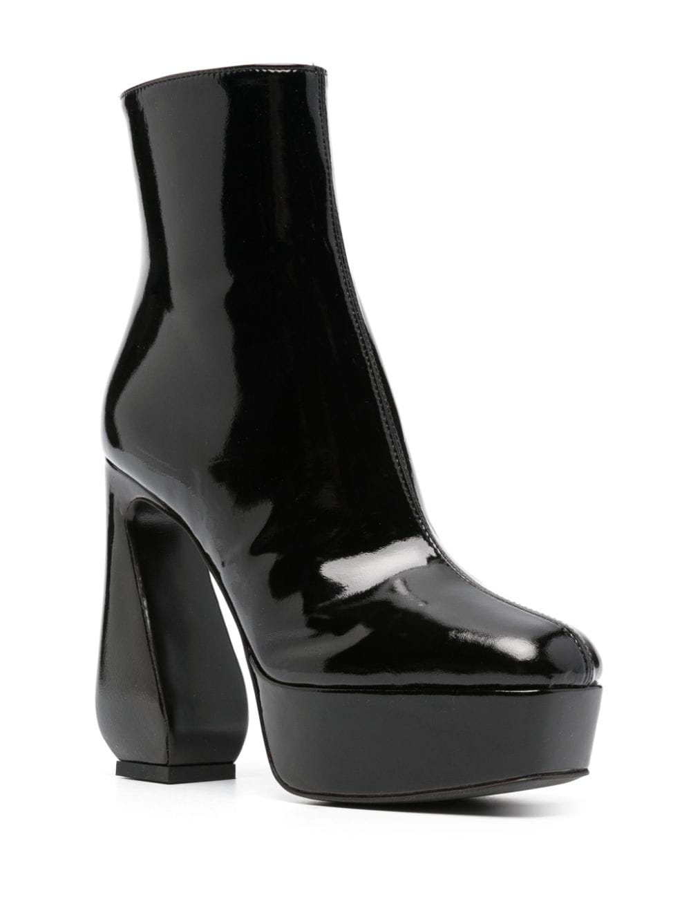 Shop Si Rossi 140mm Patent-finish Leather Boots In Black