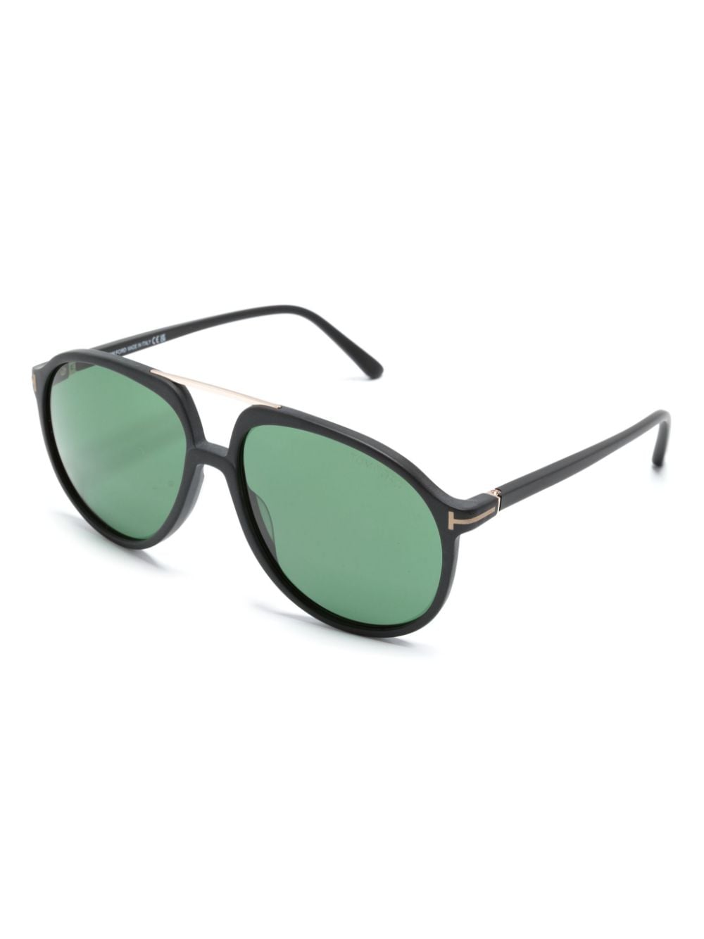 Shop Tom Ford Archie Round-frame Sunglasses In Black