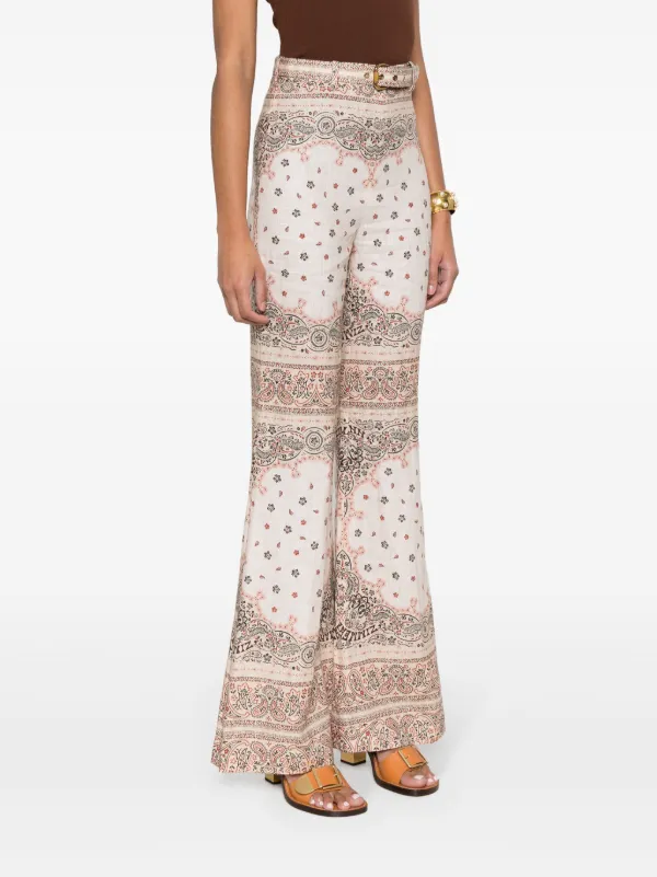 【送料&関税込】Zimmermann Pantalone ZIMMERMANN Belted shantung wide-leg pants | THE OUTNET