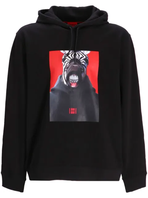 HUGO Debras photography-print cotton hoodie