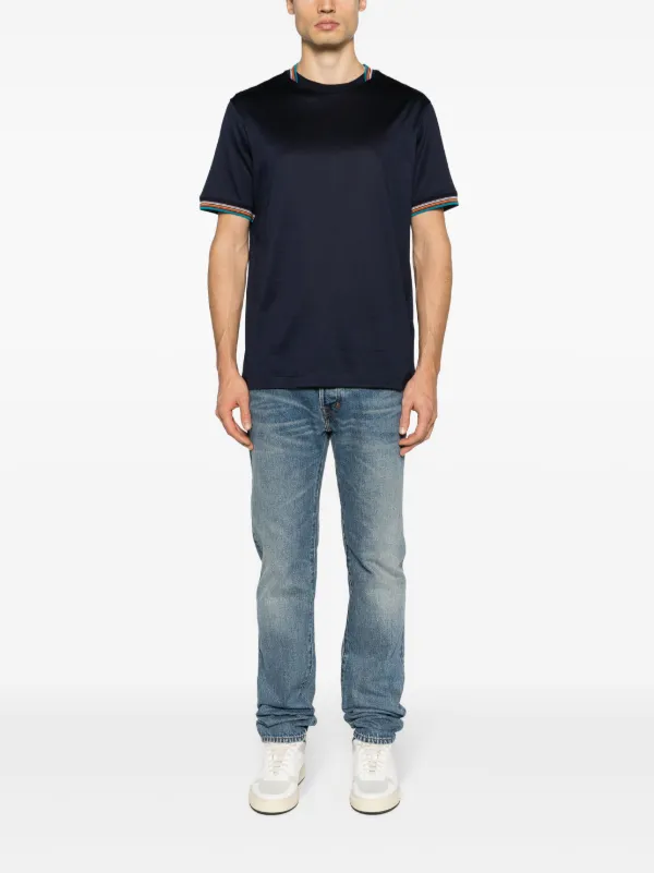 Paul Smith ストライプトリム Tシャツ | ブルー | FARFETCH JP