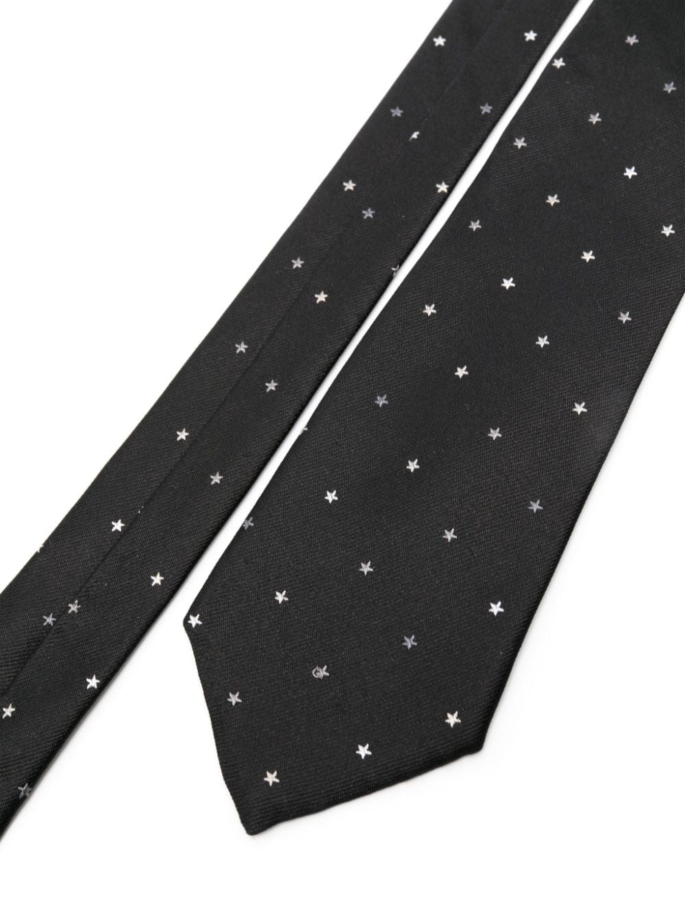 Paul Smith star-embroidered silk tie - Zwart