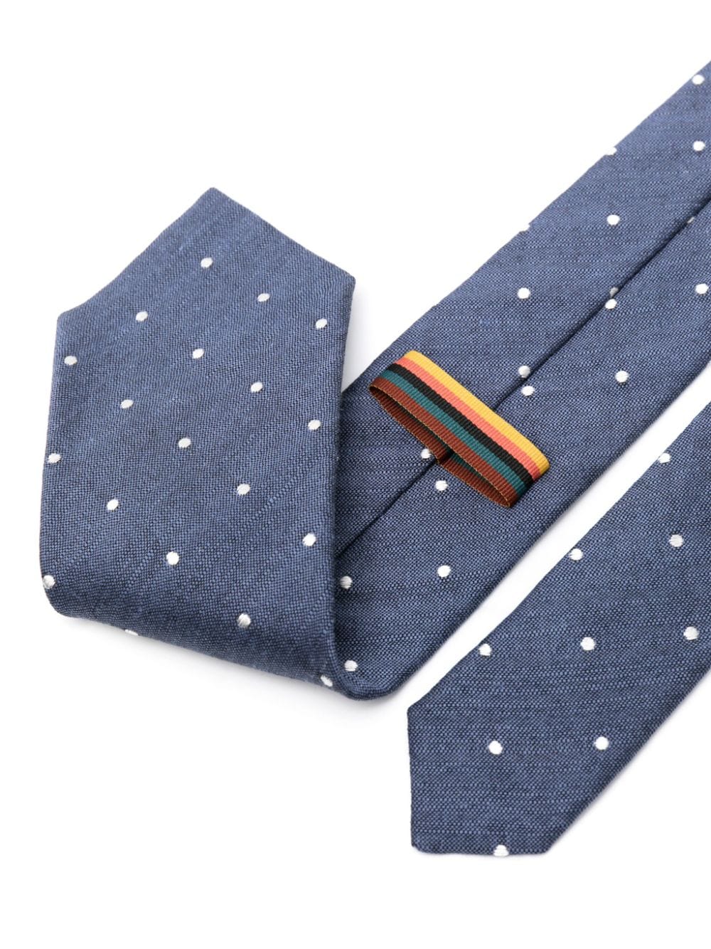Paul Smith polka dot-embroidered twill-weave tie - Blauw
