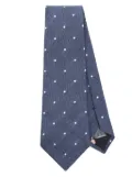 Paul Smith polka dot-embroidered twill-weave tie - Blue