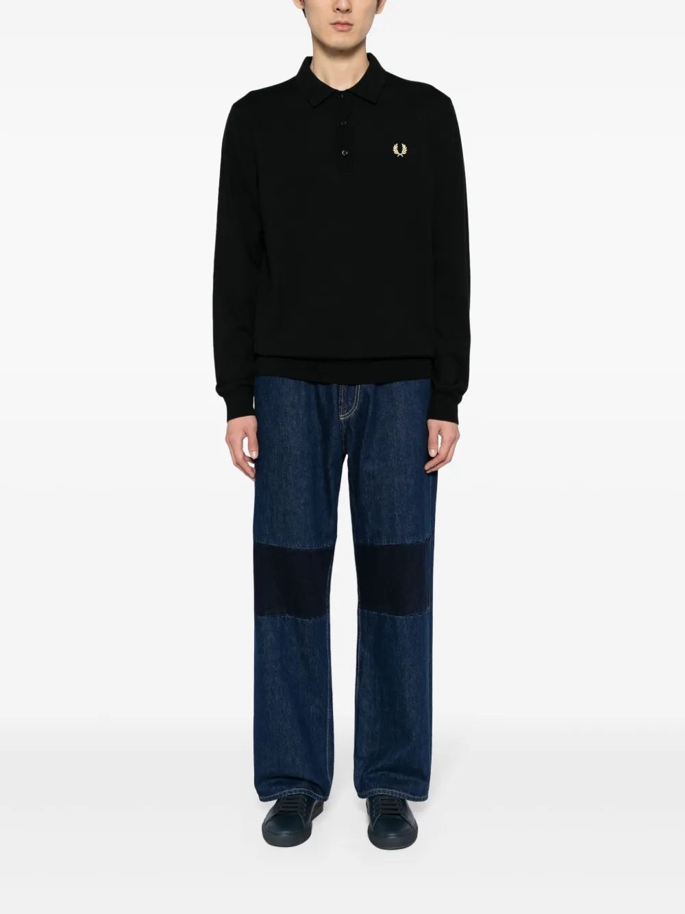 fredperry Fred Perry Trui van wolblend met geborduurd logo - Zwart
