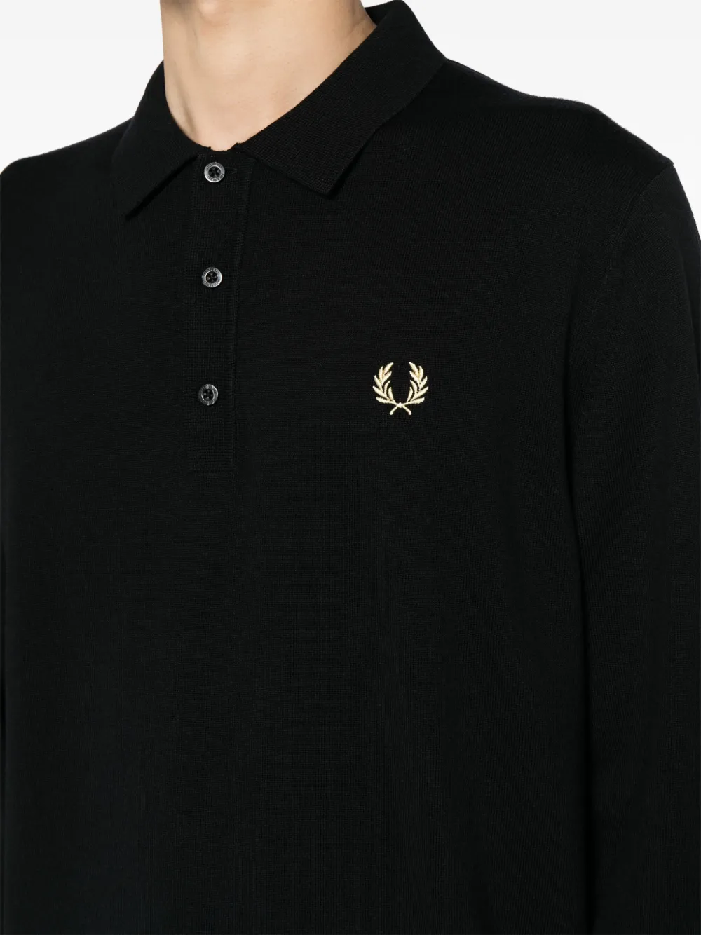 Fred Perry Trui van wolblend met geborduurd logo Zwart