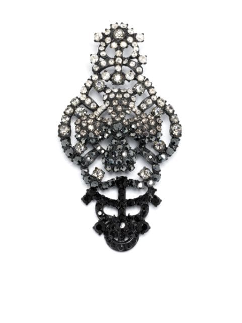 Christian Lacroix Pre-Owned 1990s rhinestone-embellished skull brooch