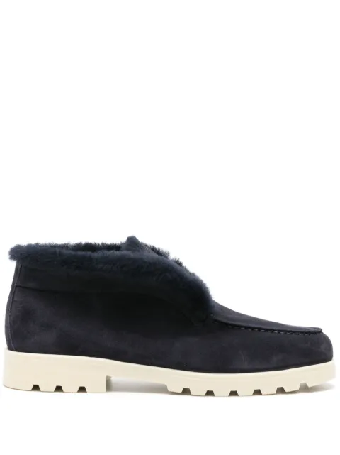 Santoni fur-trim suede desert boots