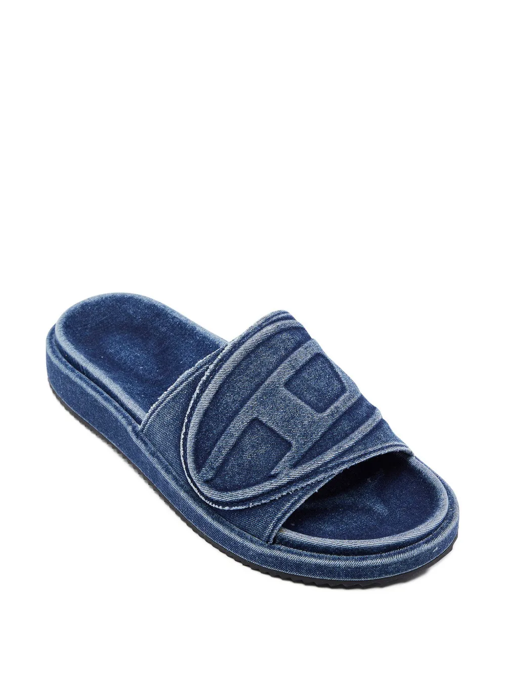 Diesel Sa Slide D Oval logo embossed Slides Blue FARFETCH CA