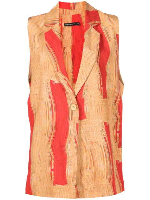 Lenny Niemeyer warped-print cotton waistcoat