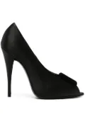 Saint Laurent 115mm peep-toe satin pumps - Black