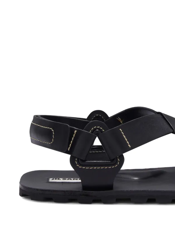 Jil Sander レザー サンダル | ブラック | FARFETCH JP