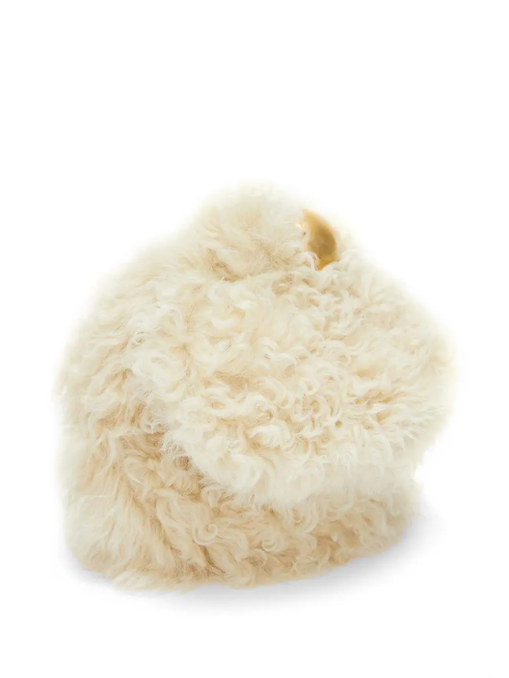 Jil Sander Sphere Shearling Pouch In White