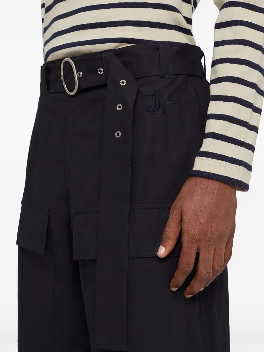 Jil Sander Broek met wijde pijpen Blauw