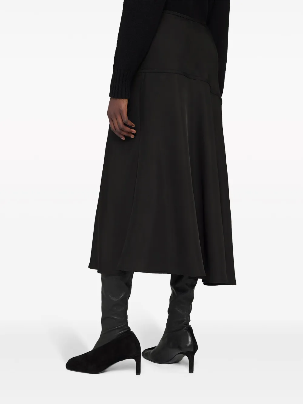 Jil Sander Asymmetrische midi-rok Zwart