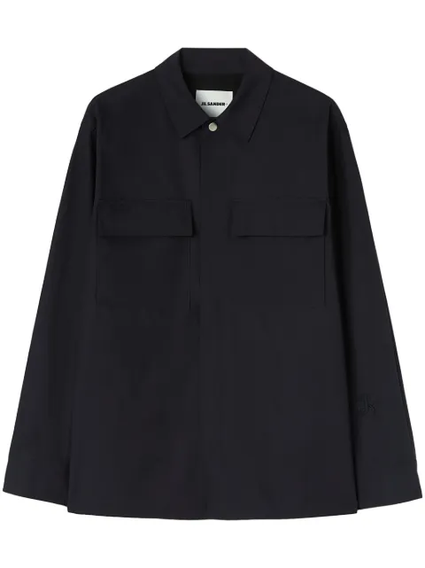 Jil Sander logo-tag cotton shirt