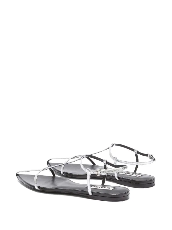 サンダル・ミュール JIL SANDER Women Sandals J15WP0090 P5802 042 GREY Jil Sander Outlet: Flat shoes woman - Silver | Jil Sander