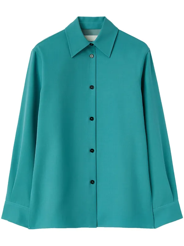 Jil Sander ポインテッドカラー シャツ | ブルー | FARFETCH JP Jil Sander ポインテッドカラー シャツ | ブルー | FARFETCH JP