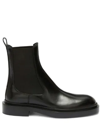 Jil Sander レザーアンクルブーツ | ブラック | FARFETCH JP