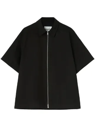 Jil Sander ジップ ショートスリーブシャツ | ブラック