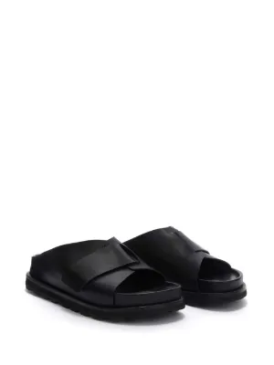JIL SANDER | Cross Strap Slide Sandals | 37 | Pale Yellow